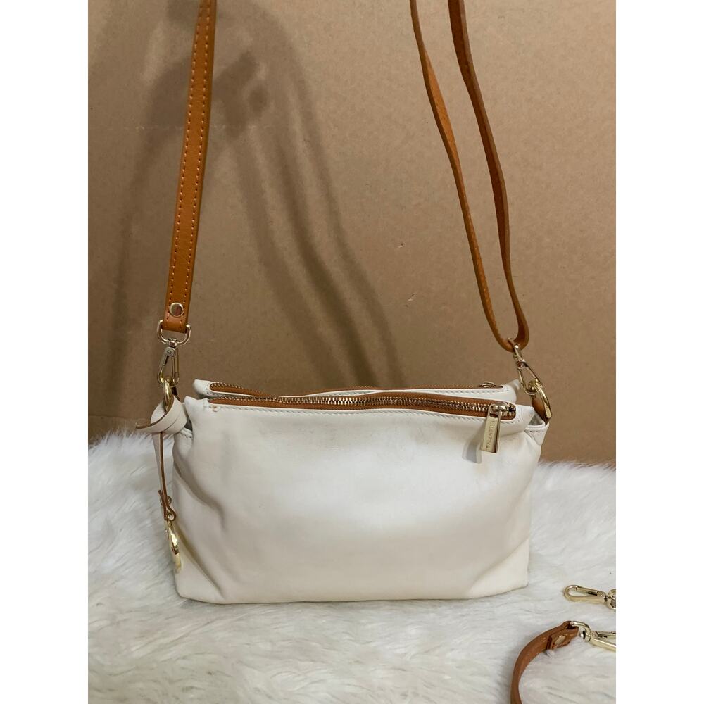 VALENTINA TRADIZIONE ITALIANA Soft Cream Leather Convertible Hobo XBody - Picture 11 of 16